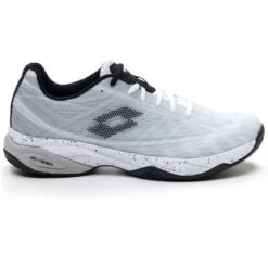Lotto Men’s Mirage 300 II Clay Tennis Shoes (White/Black/Vapor Gray)