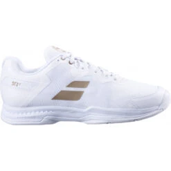 Babolat Women’s SFX3 All Court Wimbledon Tennis Shoes (White/Gold)
