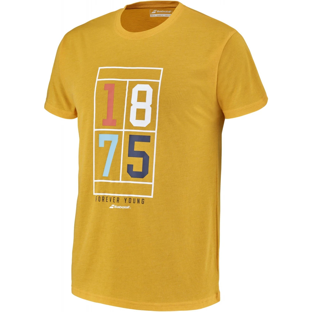 Babolat Men’s Exercise Vintage Crew Neck Tennis Tee (Saffron Heather) - Image 3