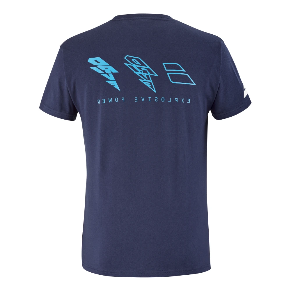 Babolat Men’s Drive Cotton Tennis Tee (Drive Blue) - Image 2