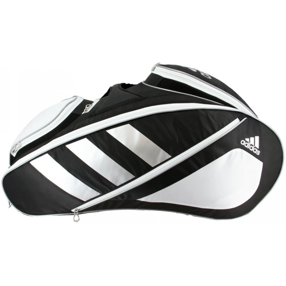 Adidas Tour 12 Racquet Tennis Bag (Black/White/Silver) 1 Adidas Tour 12 Racquet Tennis Bag (Black/White/Silver)