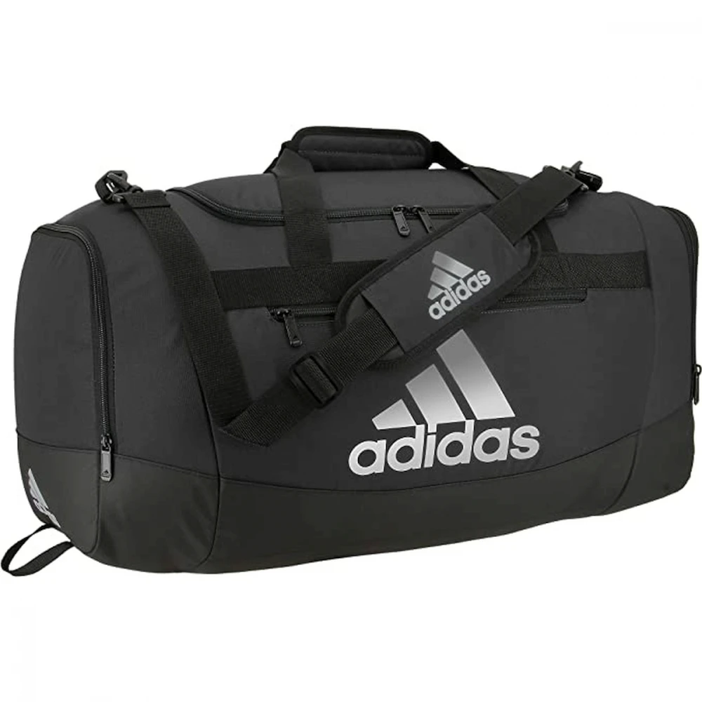 Adidas Defender IV Medium Duffel Bag (Black/Silver Metallic) 1 Adidas Defender IV Medium Duffel Bag (Black/Silver Metallic)