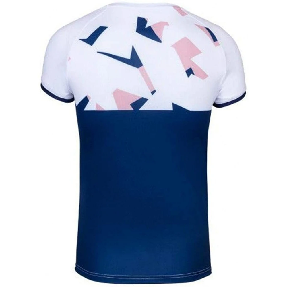 Babolat Girls Compete Cap Sleeve Tennis Top With Performance Polyester (White/Estate Blue) 2 Babolat Girls Compete Cap Sleeve Tennis Top With Performance Polyester (White/Estate Blue) - Image 2