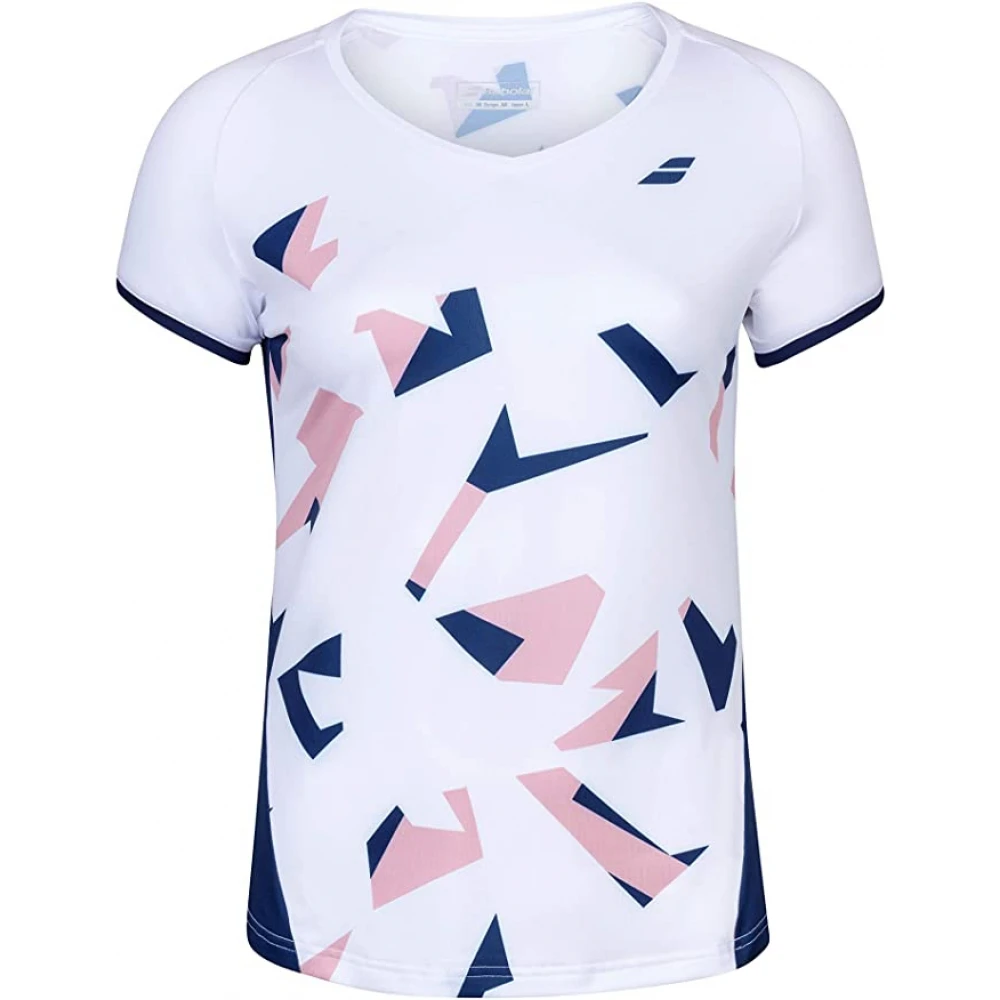 Babolat Girls Compete Cap Sleeve Tennis Top With Performance Polyester (White/Estate Blue) 1 Babolat Girls Compete Cap Sleeve Tennis Top With Performance Polyester (White/Estate Blue)