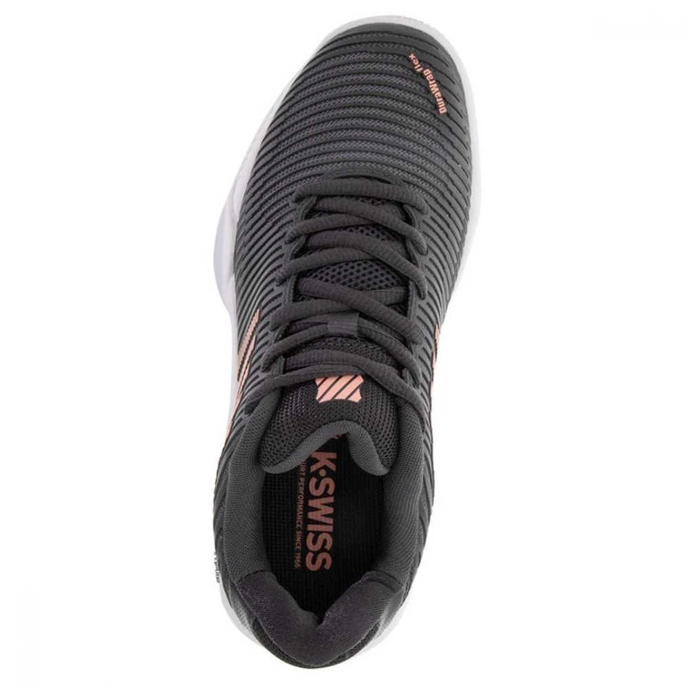 K-Swiss Women’s Hypercourt Express 2 Tennis Shoes (Asphalt/White/Peach Amber) - Image 3