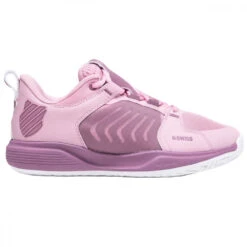 K-Swiss Women’s Ultrashot Team Tennis Shoes (Cameo Pink/Grape Nectar/White)