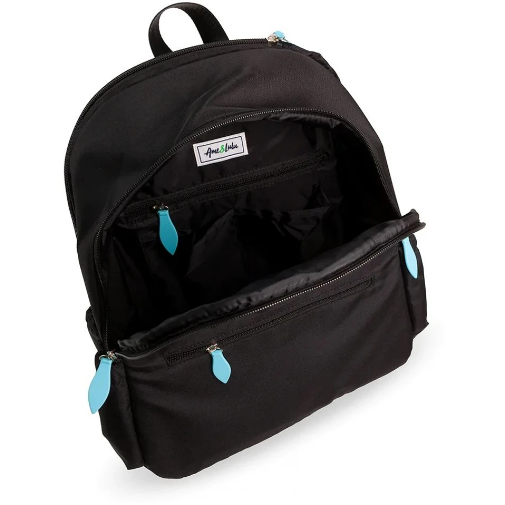 Ame & Lulu Courtside Tennis Backpack 2.0 (Black/Blue) - Image 3