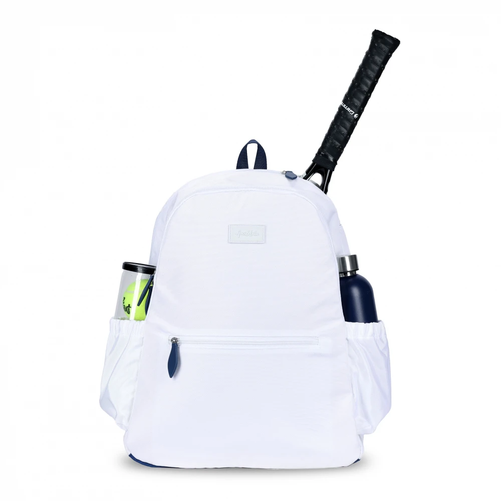 Ame & Lulu Courtside Tennis Backpack 2.0 (White/Navy) 1 Ame & Lulu Courtside Tennis Backpack 2.0 (White/Navy)