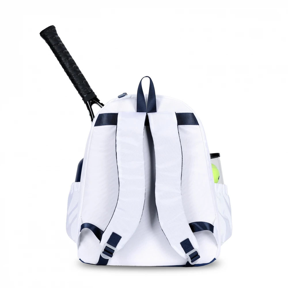 Ame & Lulu Courtside Tennis Backpack 2.0 (White/Navy) 2 Ame & Lulu Courtside Tennis Backpack 2.0 (White/Navy) - Image 2