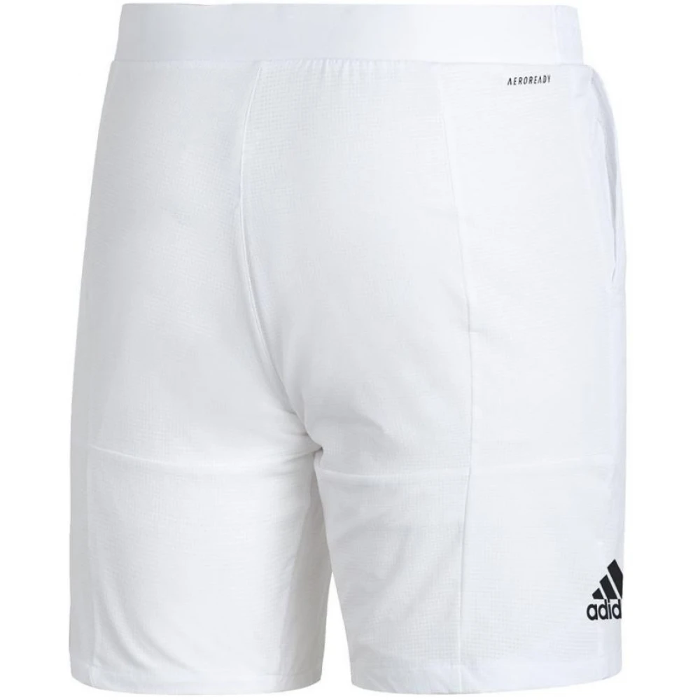 Adidas Men’s Ergo 7 Inch Tennis Shorts (White/Black) 2 Adidas Men’s Ergo 7 Inch Tennis Shorts (White/Black) - Image 2