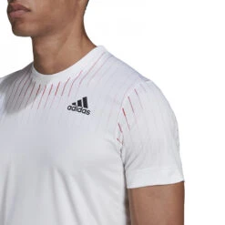 Adidas Men’s Melbourne Freelift Short Sleeve Tennis Tee (White) 5 Adidas Men’s Melbourne Freelift Short Sleeve Tennis Tee (White) -Sports Gear HA3344 Adidas Mens Melbourne Freelift Short Sleeve Tennis Tee White Left Shoulder 1000 1000