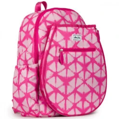 Ame & Lulu Junior Love Tennis Backpack (Bubblegum Shibori) -Sports Gear JLTBP261 ameandlulu jr love tennis backpack bubblegum shibori side 1000 1000