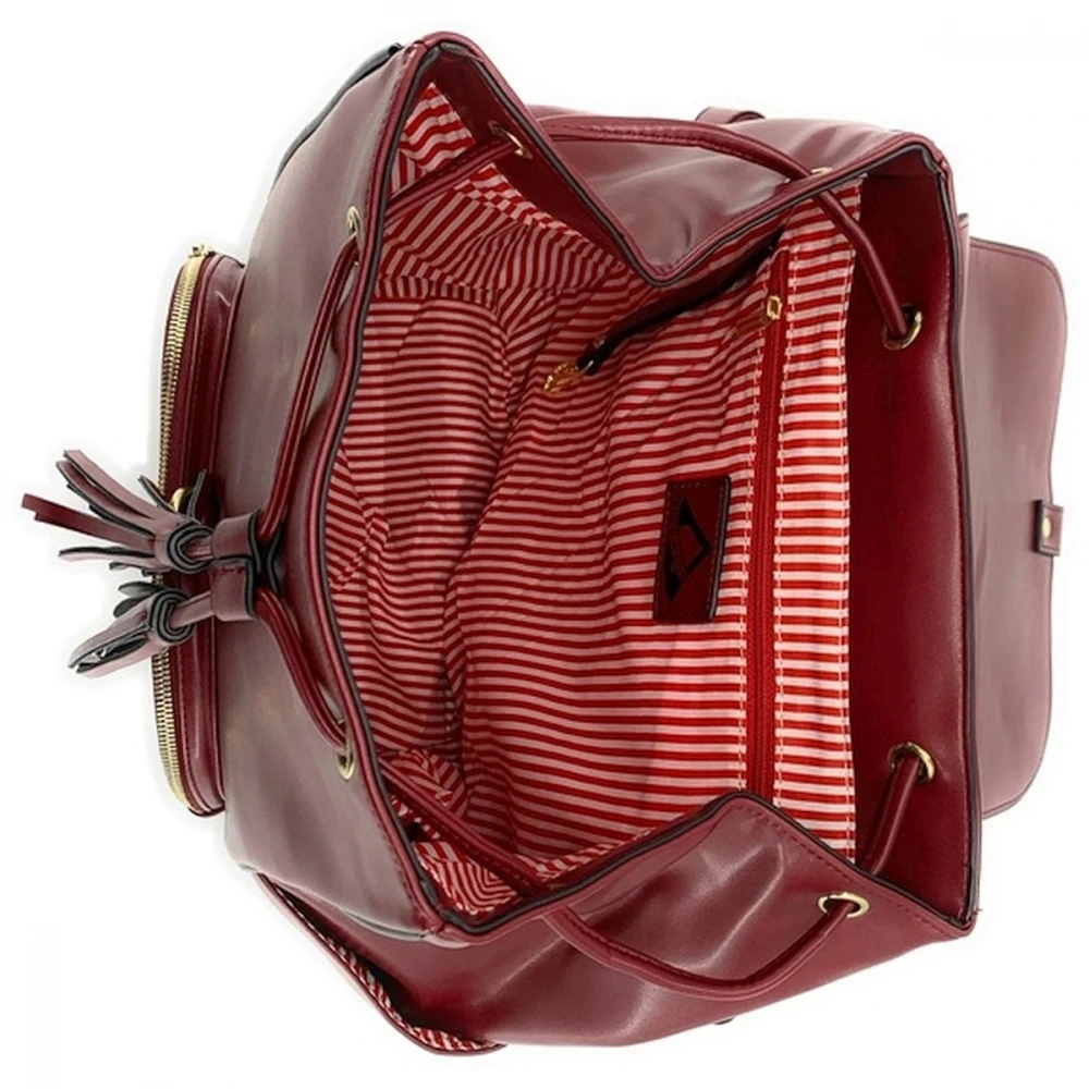 NiceAces Women’s SARA Handmade Vegan Leather Tennis Backpack (Maroon) - Image 3