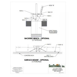 SunTrends 6-Foot Cabana Bench Modified -Sports Gear SunTrends Cabana Bench Installation Options 1000 1000