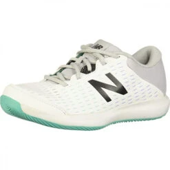 New Balance Women’s 696 V4 Hard Court Tennis Shoes (White/Grey/Tidepool) -Sports Gear WCH696D4 New Balance Womens 696 V4 Hard Court Tennis Shoes White Grey Tidepool b 1000 1000