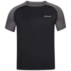 Babolat Men’s Play Crew Neck Tennis Training Tee (Black/Black)